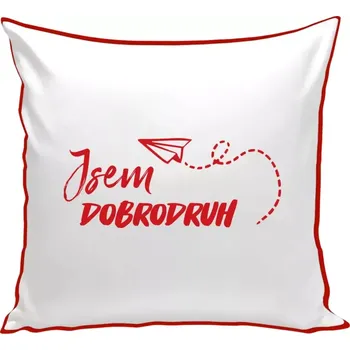 Polštář Polštář barevný 32x32 cm Jsem dobrodruh