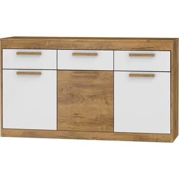 Komoda Komoda GATTON 3D3S, dub burgundský/bílý lesk, 5 let záruka + vyzvednutí ZDARMA