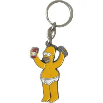 Přívěsek na klíče Simpsonovi Homer v trenkách kovový včetně kroužku na klíče