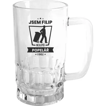 Sklenice Půllitr skleněný Nejlepší v okolí - popelář