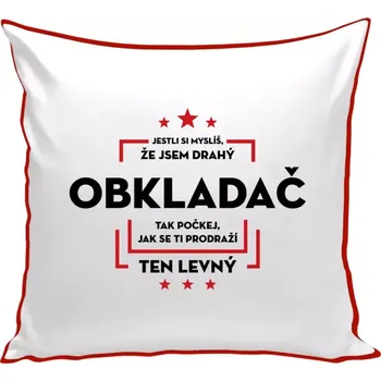 Polštář Polštář barevný 32x32 cm Jestli si myslíš, že jsem drahý - obkladač