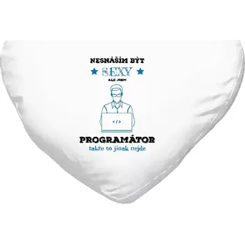 Polštář Polštář srdce 40x35 cm Nesnáším být sexy, ale jsem programátor