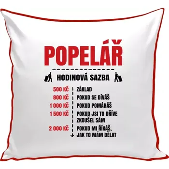 Polštář Polštář barevný 32x32 cm Hodinová sazba - popelář