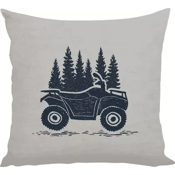 Polštář Polštář pro milovníky lesa - Čtyřkolka - 40 × 40 cm