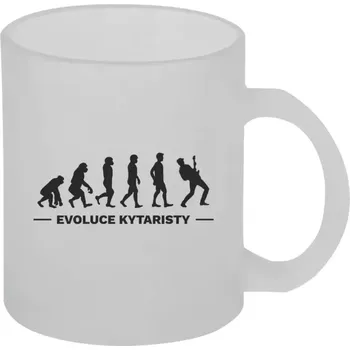 Hrnek 330 ml - skleněný matný Evoluce - kytarista