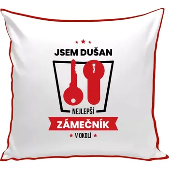 Polštář Polštář barevný 32x32 cm Nejlepší v okolí - zámečník