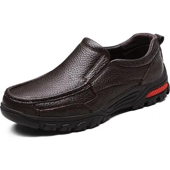 Pánská obuv Kožené pánské tenisky a loafers s plyšem uvnitř Velikost: 39, Barva (Varianta): Hnědá