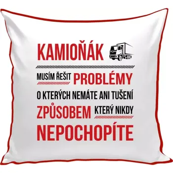 Polštář Polštář barevný 32x32 cm Musím řešit problémy - kamioňák