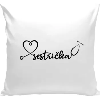 Polštář Polštář bílý 40x40 cm Sestřička - stetoskop