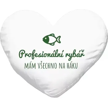 Polštář Polštář srdce 40x35 cm Profesionální rybář
