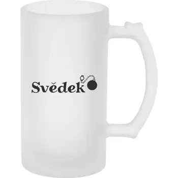 Sklenice Půllitr skleněný matný Svědek s koulí