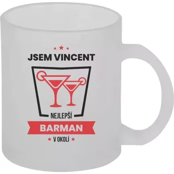 Hrnek 330 ml - skleněný matný Nejlepší v okolí - barman