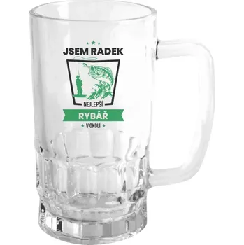 Sklenice Půllitr skleněný Nejlepší v okolí - rybář