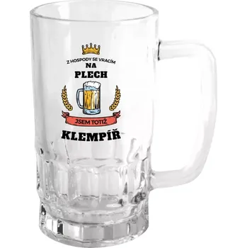 Sklenice Půllitr pro klempíře - Z hospody se vracím - Klempíř - čirý
