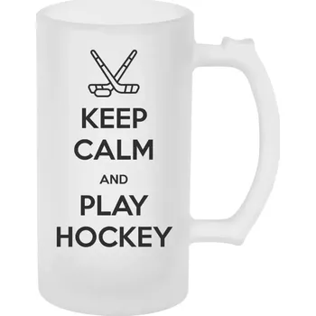 Sklenice Hokejový půllitr - Keep calm and play hockey - matný