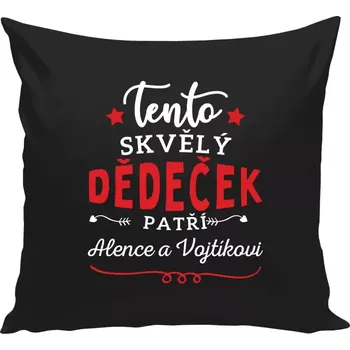 Polštář Polštář černý 40x40 cm Tento skvělý dědeček patří