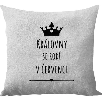 Polštář Polštář bílý 40x40 cm - dlouhý chlup Královny se rodí v ...