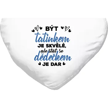 Polštář Polštář srdce 40x35 cm Stát se dědečkem je dar