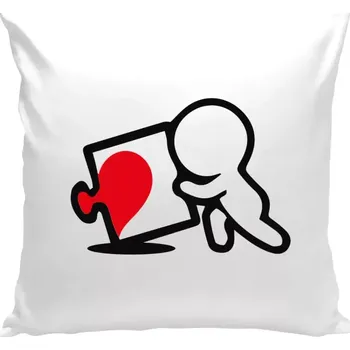 Polštář Polštář bílý 40x40 cm Puzzle man