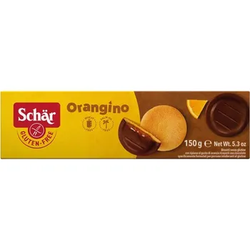 Schär Orangino piškoty v čokoládě s pomerančem 150g Schar bez lepku 3051