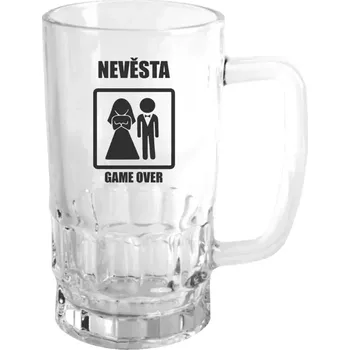 Sklenice Půllitr Game over - nevěsta