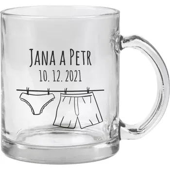 Hrnek 330 ml - skleněný Spodní prádlo se jmény