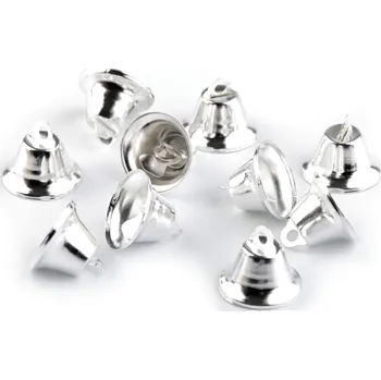 Galanterie Zvoneček 17x20 mm, kov, zvonící, stříbrný