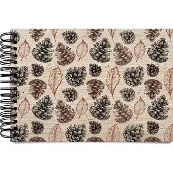 Fotokniha Dřevěné album s kroužkovou vazbou Šišky