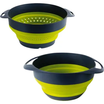 Příslušenství ke karavanu Silikonová skládací sada Camp4 - mísa a cedník