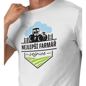 Pánské tričko Pánské triko bílé - Nejlepší farmář 3XL