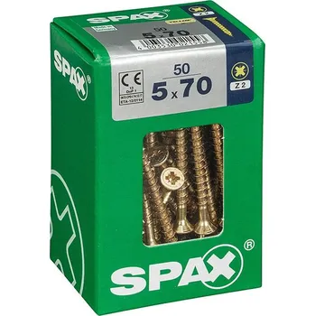 Vrut Spax Yellox Univerzální vrut, ø 5 × 70 mm, drážka: PZ 2, 50 ks 4081020500707