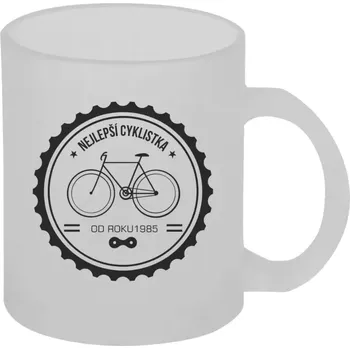 Hrnek 330 ml - skleněný matný Nejlepší cyklistka od roku