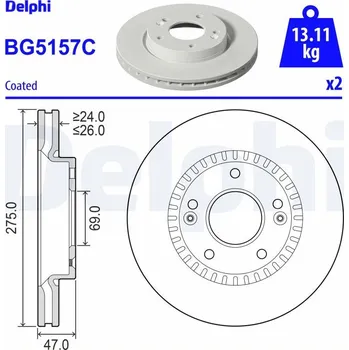 Brzdový kotouč Brzdový kotouč DELPHI BG5157C