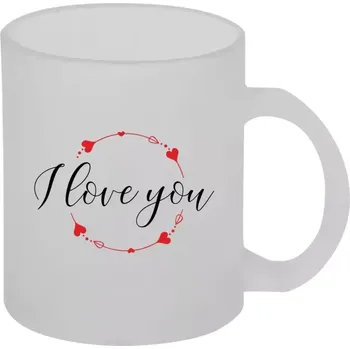 Hrnek 330 ml - skleněný matný I love you