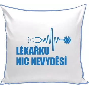 Polštář Polštář barevný 32x32 cm Lékařku nic nevyděsí