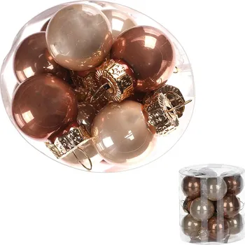 Vánoční ozdoba Autronic Ozdoby skleněné, karamelové barvy, pr.2cm, cena za 1 balení(12ks) - VAK105-2