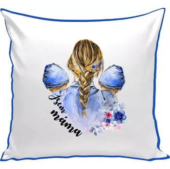 Polštář Polštář barevný 32x32 cm Jsem máma - dva chlapečci