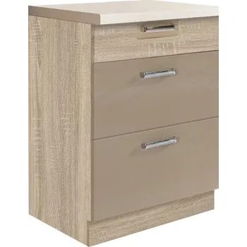 Kuchyňská skříňka Fadome Dolní kuchyňská skříňka se šuplíky Premio 10D-60 Zvolte kování: Basic GTV, Zvolte korpus: Dub artisan