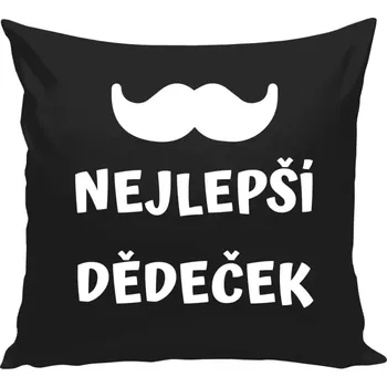 Polštář Polštář černý 40x40 cm Nejlepší dědeček