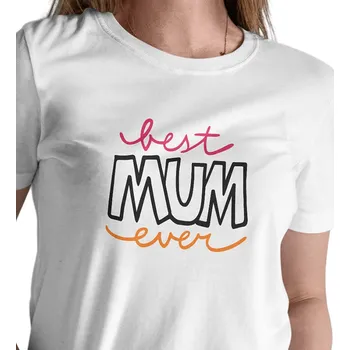 Dámské triko bílé - Best mum ever XXL