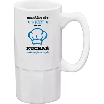 Sklenice Půllitr pro kuchaře a kuchařky - Nesnáším být sexy, ale jsem kuchař - 500 ml