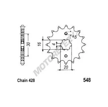 Řetězová sada pro motocykl Řetězové kolečko YAMAHA TT-R 125 rok 00-04