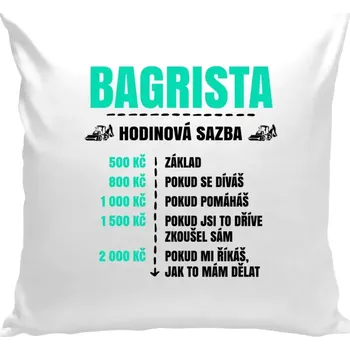 Polštář Polštář bílý 40x40 cm Hodinová sazba - bagrista