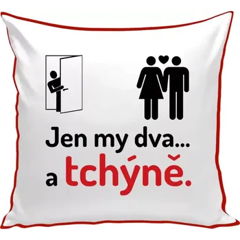 Polštář Polštář barevný 32x32 cm Jen my dva a tchýně
