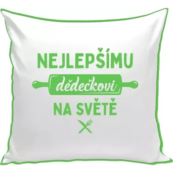 Polštář Polštář barevný 32x32 cm Nejlepšímu dědečkovi na světě - váleček
