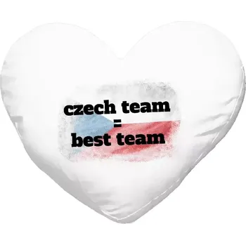 Polštář Polštář srdce 40x35 cm Czech team = best team