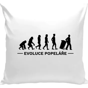 Polštář Polštář pro popeláře - Evoluce - popelář - bílá 40 × 40 cm