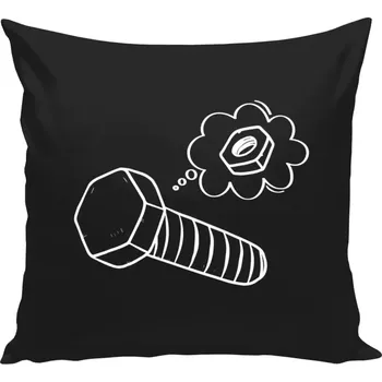 Polštář Polštář černý 40x40 cm Šroubek - matička