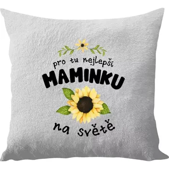 Polštář Polštář bílý 40x40 cm - dlouhý chlup Pro nejlepší maminku na světě
