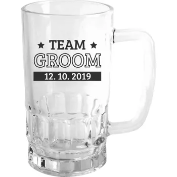 Sklenice Půllitr skleněný Team Groom